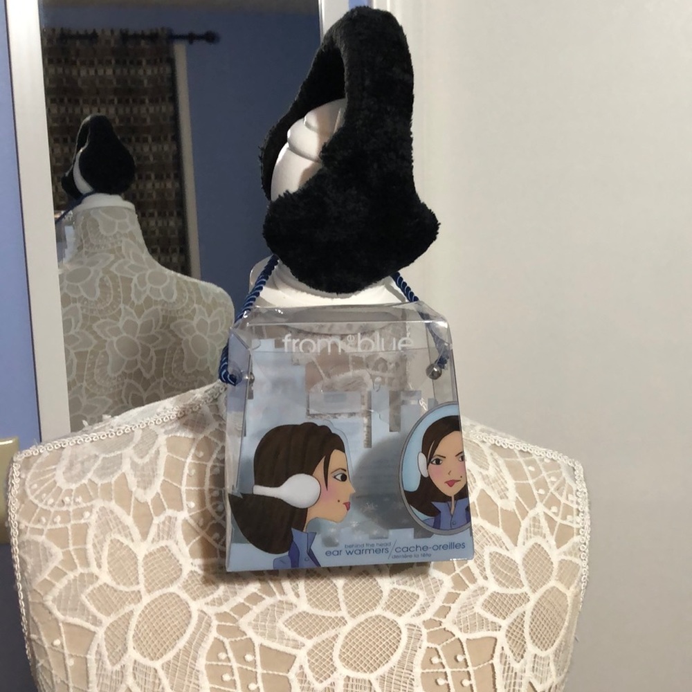 From The Blue Black Ear Warmers